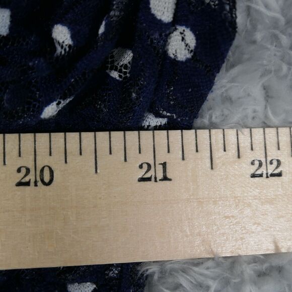 The Pyramid Collection Dress Women Size XL Blue Polka Dot Floral Lace Lined Boho - Picture 9 of 12